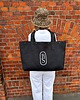 torby XXL Torba typu Shopper Bag czarna pikowana z haftem large size 5