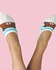 skarpetki damskie Skarpetki w misie w paski Stopki z silikonem 2