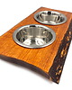 dla zwierząt różne Stojak drewniany bar  dla psa na miski 2 x 0,4 litra 3