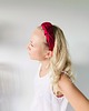 opaski do włosów Jedwabna opaska do włosów opaska na włosy burgundowa róża SILK RUFFLE 2