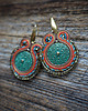 kolczyki soutache Małe kolczyki sutasz z ozdobnym guzikiem 1