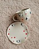 filiżanki Ceramiczna filiżanka w owieczki ze spodkiem 1