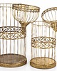 kwietniki Klatka dekoracyjna metalowa 2 sztuki złote 1