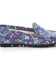 półbuty damskie Skórzane mokasyny Zapato model 001 niebieskie kwiaty 2