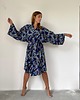 szlafroki damskie Szlafrok narzutka kimono w paski 2