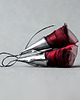 kolczyki wire wrapping Srebrne kolczyki wiszące DZWONKI BURGUND 2