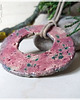 wisiory Wisior ceramiczny "0" różowo - zielony, dwustronny 4