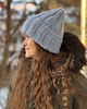 czapki damskie Zimowa czapka Buran  100% wełna z Peru poranna mgła 1