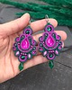 kolczyki soutache Kolczyki sutasz zielono różowe kolorowe energetyczne wiosenne Bianca 1