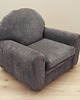 fotele Fotel szary welur, włoski design, lata 80, produkcja: Włochy 4