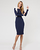 sukienki midi damskie Sukienka granatowa YY100162_RAL5013_9016 2