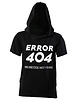 t-shirt damskie Czarny t-shirt z kapturem i nadrukiem ERROR 404 3