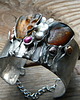 bransoletki wire wrapping Bursztyn w zaroślach -  bransoleta mankiet CUFF 2