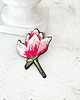 broszki Broszka KWIAT 27 ręcznie haftowana przypinka z koralikami magnolia 3