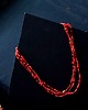 naszyjniki - inne BOHO 3-rzędowy naszyjnik z przeróżnych czerwonych małych koralików handmade 7