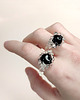 pierścionki - różne Szklany pierścionek "Nereida" czarny 3