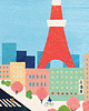 plakaty Tokio Japonia - panorama z Tokyo Tower - plakat fine art 3