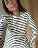 sukienki midi damskie Sukienka Begin ecru cream & black stripes 7