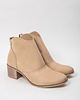 botki damskie BOTKI KWOBOJKI NA 5 CM KLOCKU - SKÓRA NATURALNA - MODEL 483 - KOLOR BEŻOWY 1