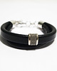 bransoletki skórzane Bransoletka skórzana - unisex, czarna 2