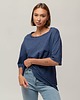t-shirt damskie Koszulka T-Shirt z bawełny, NAVY BLUE 1