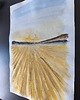 grafiki i ilustracje Złote akwarele 30x42 słońce morze zachód szlagmetal złoto folia Golden Sun 4
