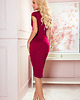 sukienki midi damskie 301-4 TAMARA Elegancka sukienka midi z PASKIEM - BORDOWA 2