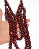 korale Drewniane korale - potrójne, bordo 4