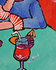 obrazy Obraz  fowizm dama babcia z drinkiem 2