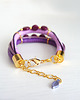 bransoletki - inne Bransoletka - Fioletowa - złota, koraliki 1
