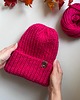 czapki damskie Wełniana czapka oversize - magenta 5