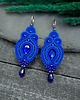 kolczyki soutache Kolczyki sutasz niebieskie chabrowe Verra wieczorowe z kryształkami 2