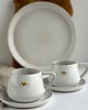 filiżanki Zestaw dla dwojga - Taca + filiżanki ceramiczne białe - Piegi z sercem 5