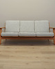 sofy i szezlongi Sofa dębowa, duński design, lata 60,  Hans J. Wegner,  Getama 9