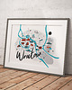plakaty Wrocław Mapa plakat 70x50 cm 2