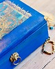 pojemniki na biżuterię Kufer boho na biżuterię, mandala, prezent, złote dodatki, granat 1