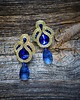kolczyki soutache Kobaltowo - złote  kolczyki soutache 2
