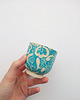 kubki Czarka turkusowa roślinna sgraffito 2