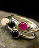 pierścionki srebrne Pierścień Drobinek - Granat Srebro 4mm 3