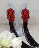 kolczyki soutache Kolczyki sutasz czerwono-czarne z chwostem 4