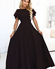 sukienki maxi damskie 694-2 MIRELLA Elegancka rozkloszowana sukienka maxi z cekinami - czekolada 7