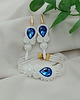 Biżuteria ślubna Ślubna biżuteria soutache biel i szafir, kryształowe dodatki 1