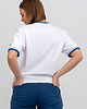 t-shirt damskie T-shirt biały basic  ściągacz (niebiesko/granat) 3