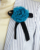 broszki Broszka z jedwabnym turkusowym kwiatem 1