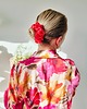 gumki do włosów Gumka jedwabna, scrunchie, frotka soczysty koral MAXI 2