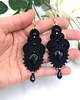 kolczyki soutache Kia kolczyki sutasz z onyksami czarne wiszące wieczorowe eleganckie 1
