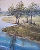obrazy Obraz akwarelowy "Wiosenny brzeg" oprawiony w passe-partout 40x50 cm 1