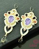 kolczyki soutache kremowo fioletowe kolczyki sutasz 4