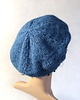 czapki damskie Jeans - beret zrobiony na drutach 1