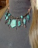 naszyjniki - inne Turkusowy naszyjnik w stylu boho unikat handmade dla fanki turkusów PREZENT 4
